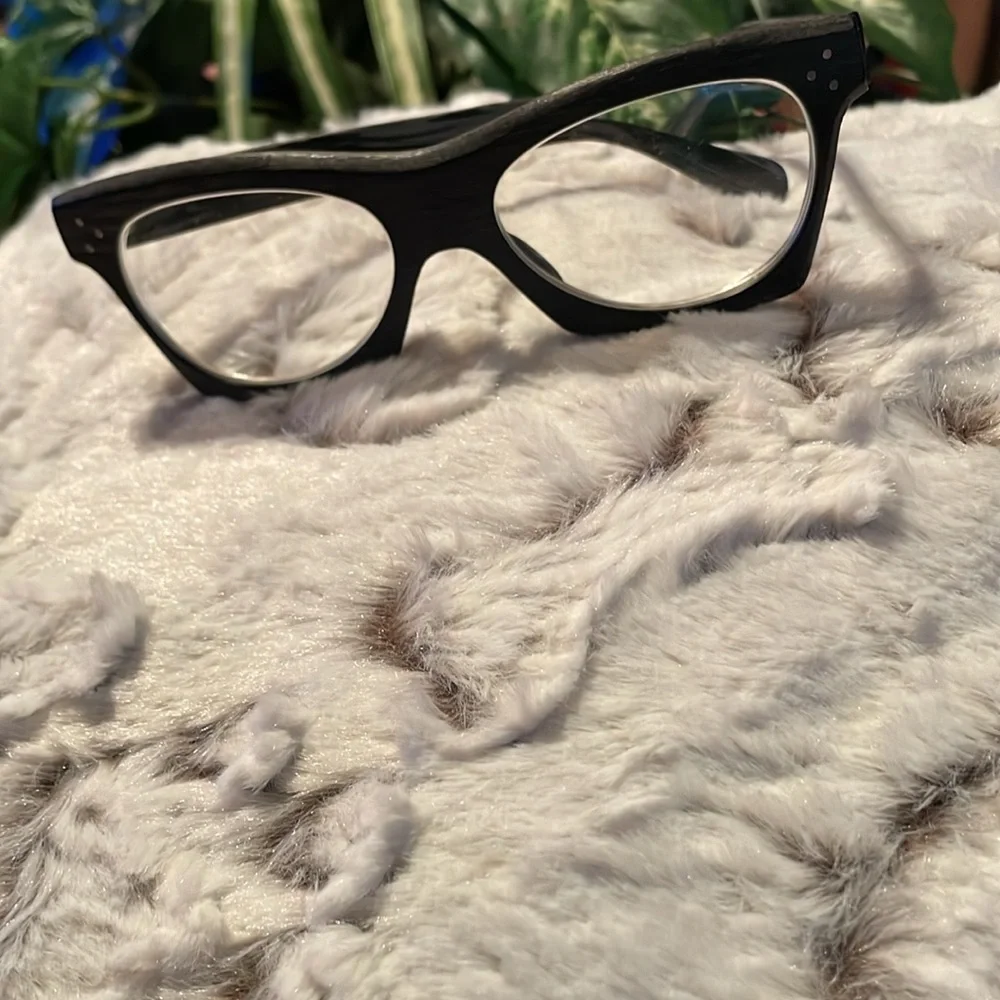 ♣️ Prescription Geometric Acetate Wood “Cat Eye”Glass Frame Black Beauty V Style